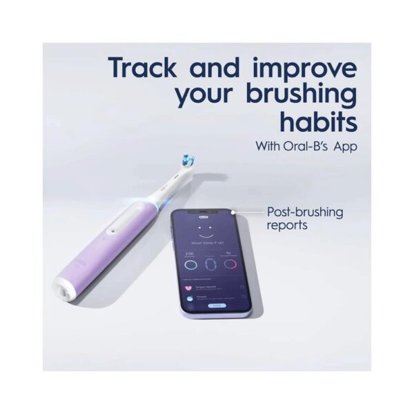 Oral-B Smart 4 3D White Electric Toothbrushes 2 Toothbrush Heads & Travel Case 3 Modes - Pink - Image 6