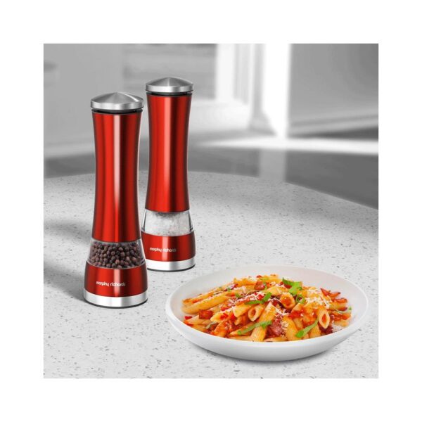 Morphy Richards Accents Electronic Salt And Pepper Mill Stainless Steel - Red - Image 4