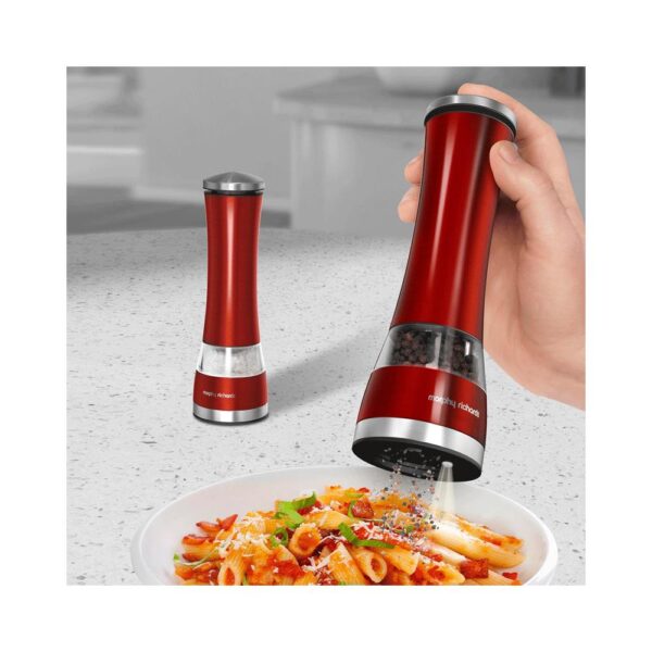 Morphy Richards Accents Electronic Salt And Pepper Mill Stainless Steel - Red - Image 5