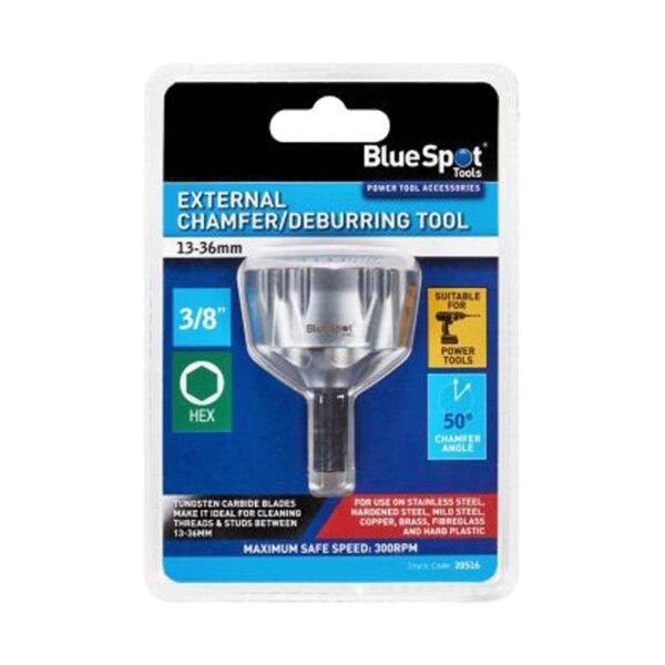 BlueSpot Tools External Chamfer/Deburring Tool (13-36mm) - Silver - Image 2