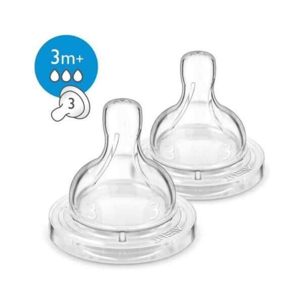 Philips Avent Classic+ Anti-Colic Medium Flow Teats Silicone 3+ Months - 2 Pack