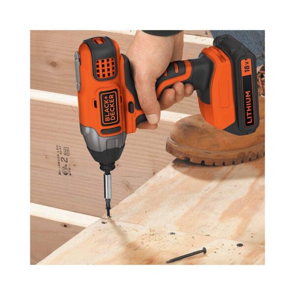 Black & Decker 18V Hammer Drill And Impact Driver With 2 x 1.5Ah Batteries 400mA Charger & Small Soft Bag Kit - Orange/Black - Image 5